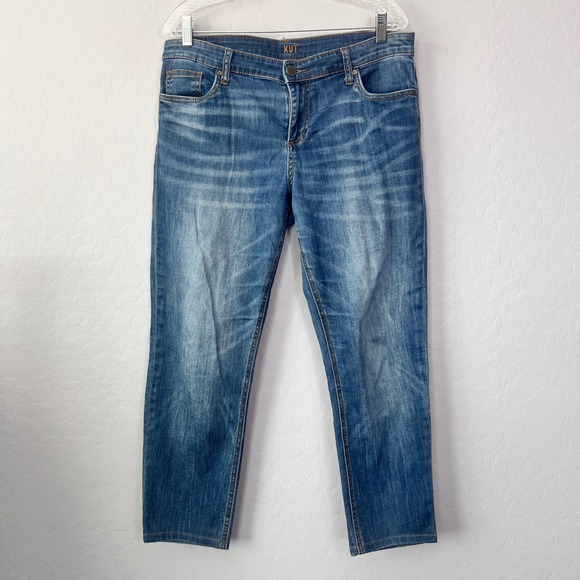 Kut from the Kloth Denim - Kut from the Kloth Size 12 Jeans Medium Wash Whiskered Slim Straight Denim